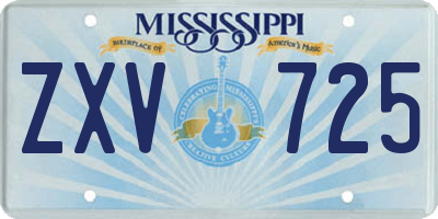 MS license plate ZXV725