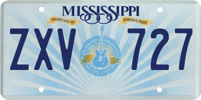 MS license plate ZXV727