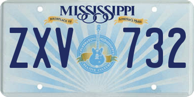 MS license plate ZXV732