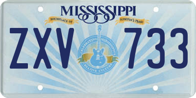 MS license plate ZXV733