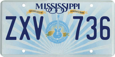 MS license plate ZXV736