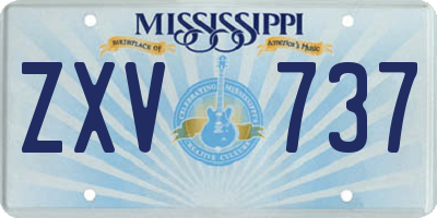 MS license plate ZXV737