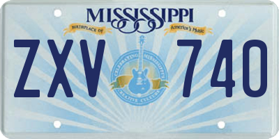 MS license plate ZXV740