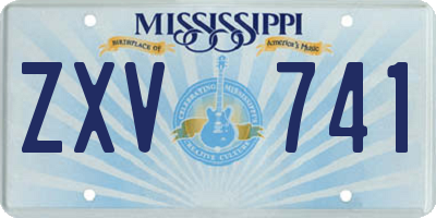 MS license plate ZXV741