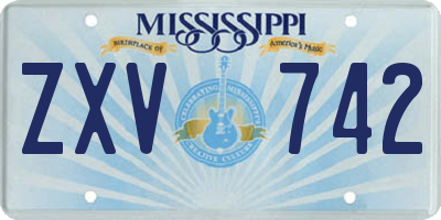 MS license plate ZXV742