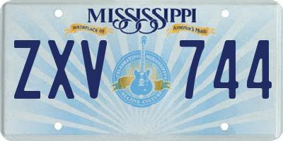 MS license plate ZXV744