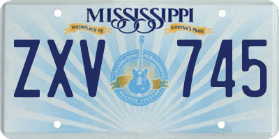 MS license plate ZXV745