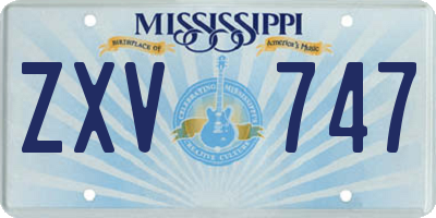 MS license plate ZXV747