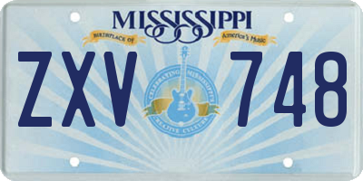 MS license plate ZXV748