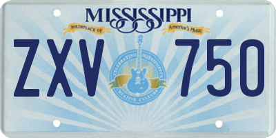 MS license plate ZXV750