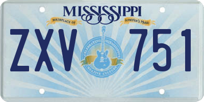 MS license plate ZXV751