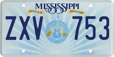 MS license plate ZXV753