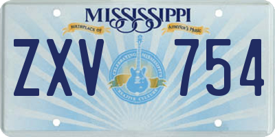 MS license plate ZXV754