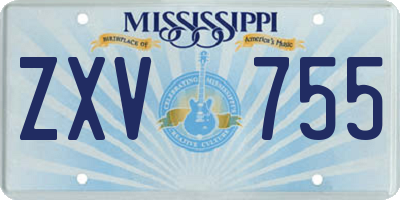 MS license plate ZXV755