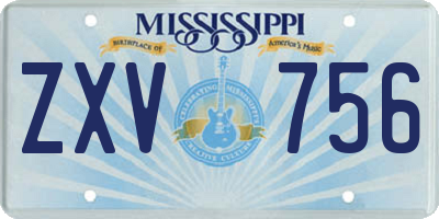 MS license plate ZXV756