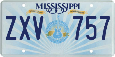 MS license plate ZXV757