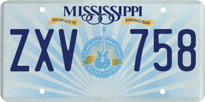 MS license plate ZXV758