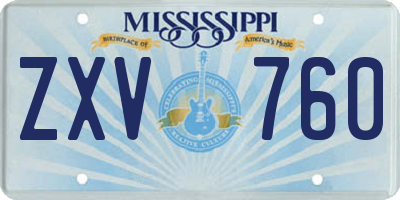 MS license plate ZXV760