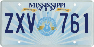 MS license plate ZXV761