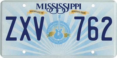 MS license plate ZXV762