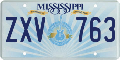 MS license plate ZXV763