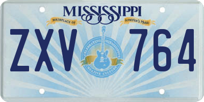 MS license plate ZXV764