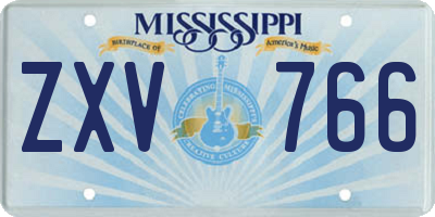MS license plate ZXV766