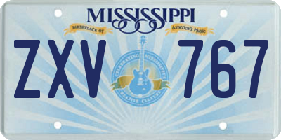 MS license plate ZXV767