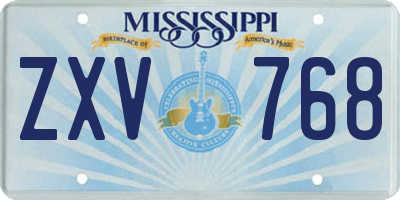 MS license plate ZXV768