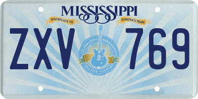 MS license plate ZXV769