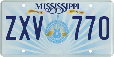 MS license plate ZXV770