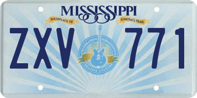 MS license plate ZXV771