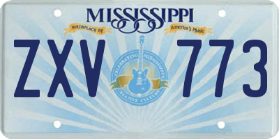 MS license plate ZXV773