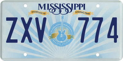 MS license plate ZXV774