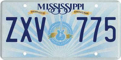 MS license plate ZXV775