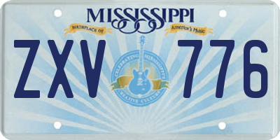 MS license plate ZXV776