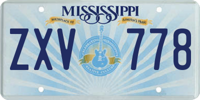 MS license plate ZXV778