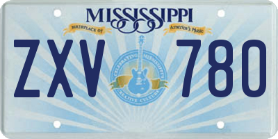 MS license plate ZXV780