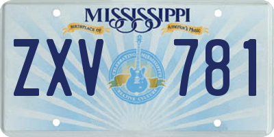 MS license plate ZXV781