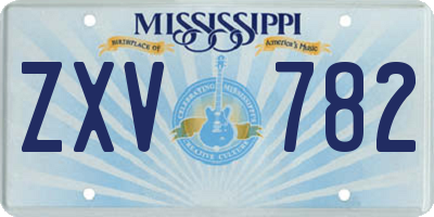 MS license plate ZXV782