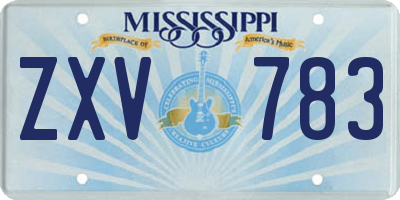 MS license plate ZXV783