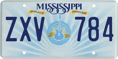 MS license plate ZXV784