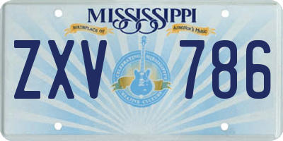 MS license plate ZXV786