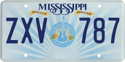 MS license plate ZXV787