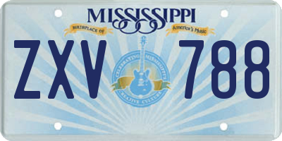 MS license plate ZXV788