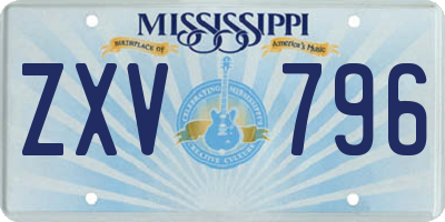 MS license plate ZXV796