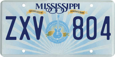 MS license plate ZXV804