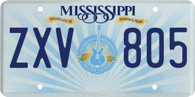 MS license plate ZXV805