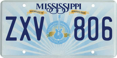 MS license plate ZXV806