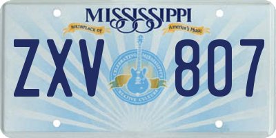 MS license plate ZXV807